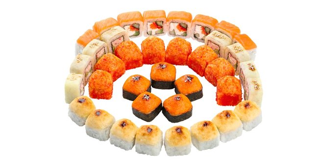 Sets in the Sushi Wok sushi bar. Order at a discount