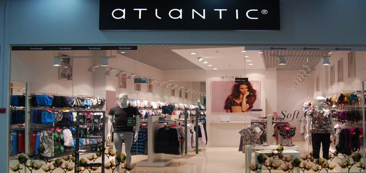 Магазин белья «Atlantic». Скидки на нижнее белье. Акции в магазинах нижнего белья.