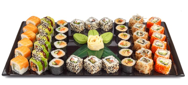 Special offer on sushi in the lounge bar Caviar in the Dnieper. Book at a discount