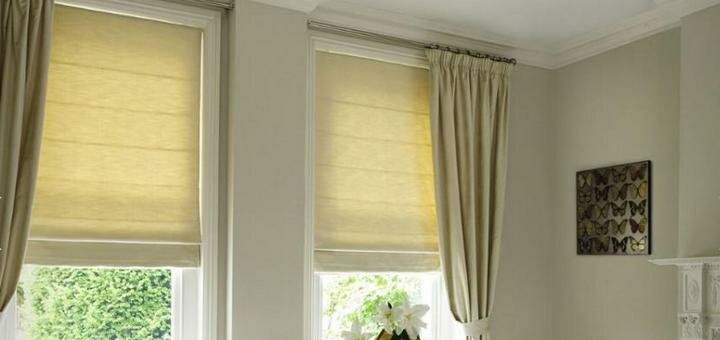 Roman blinds to order in the «Organza» textile design studio in Kiev. Order with a discount.