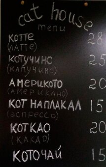 Cat house menu in dnipro